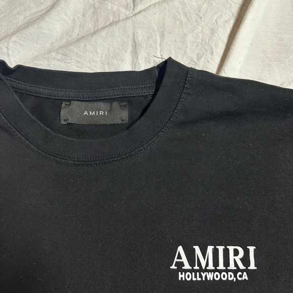 AMIRI Black Tee with White Logo - Picture 1 of 2
